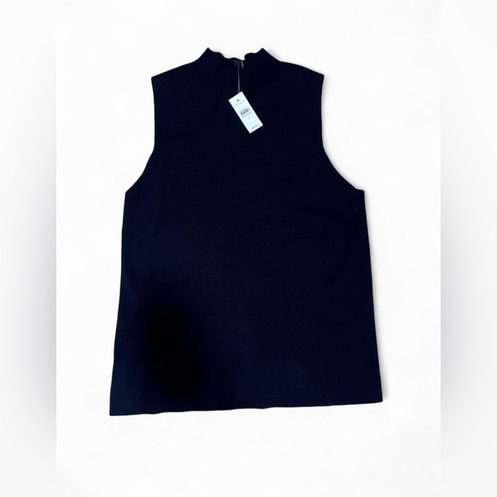 Ann Taylor Classic Black Mockneck Sleeveless Top